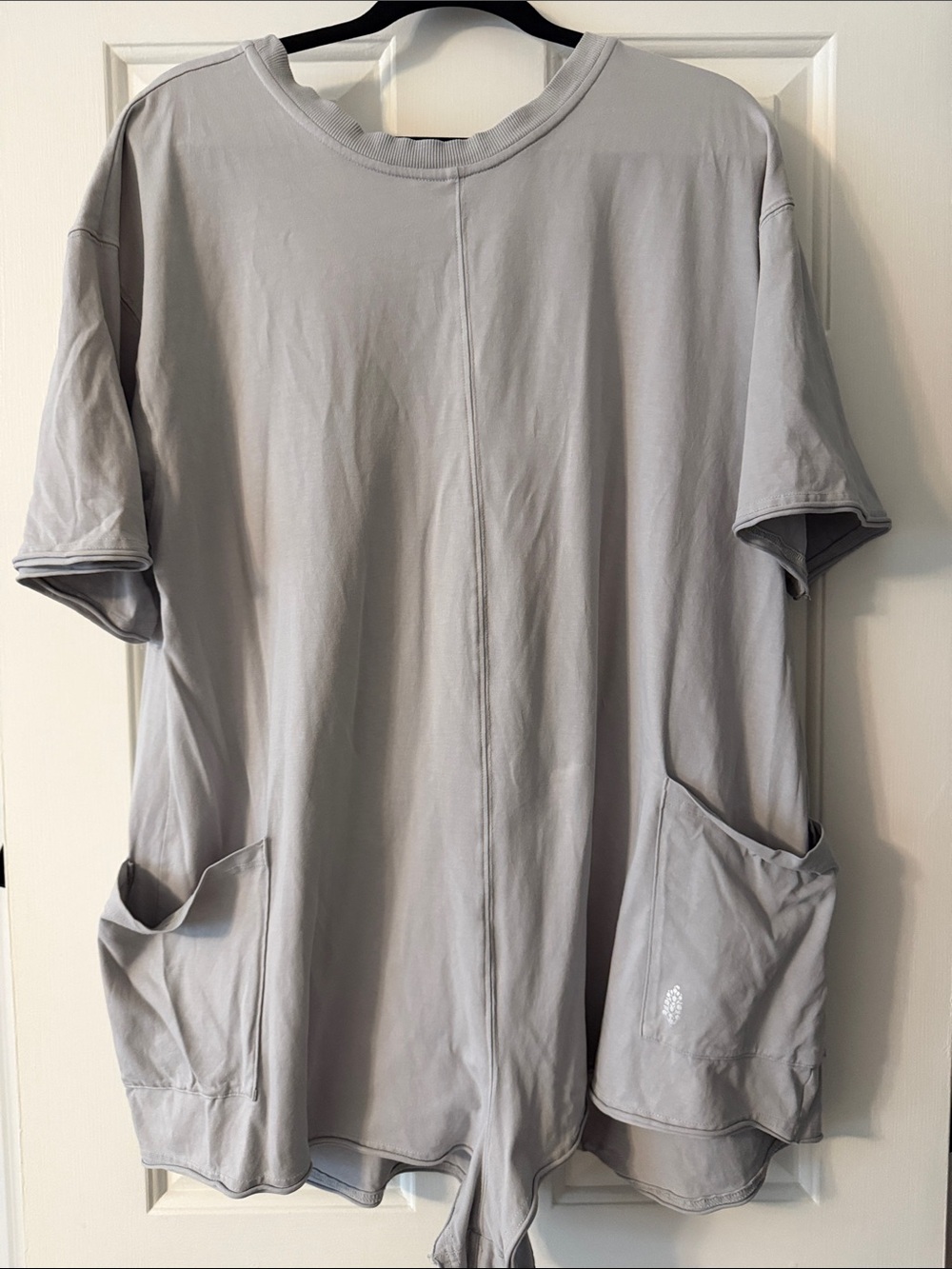 FP Movement by Free People Light Gray Romper with Pockets